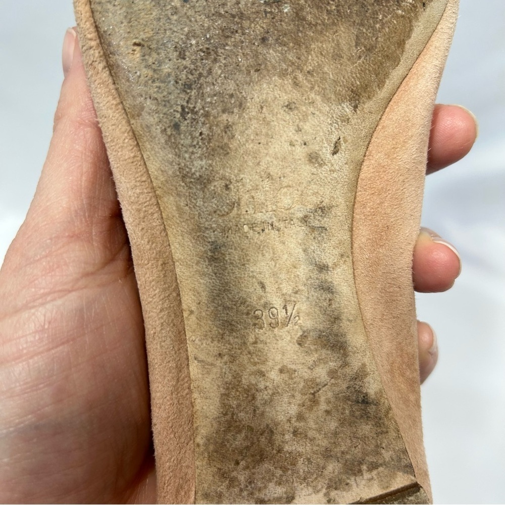 Chloé | Suede Nude Tan Flats Scalloped Women’s Size 39.5 - Picture 9 of 10